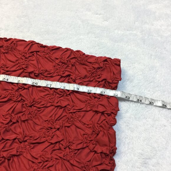 New! Zara Mini Bodycon Dress S Womans Red Textured Sleeveless Mocked Neck - Picture 8 of 13